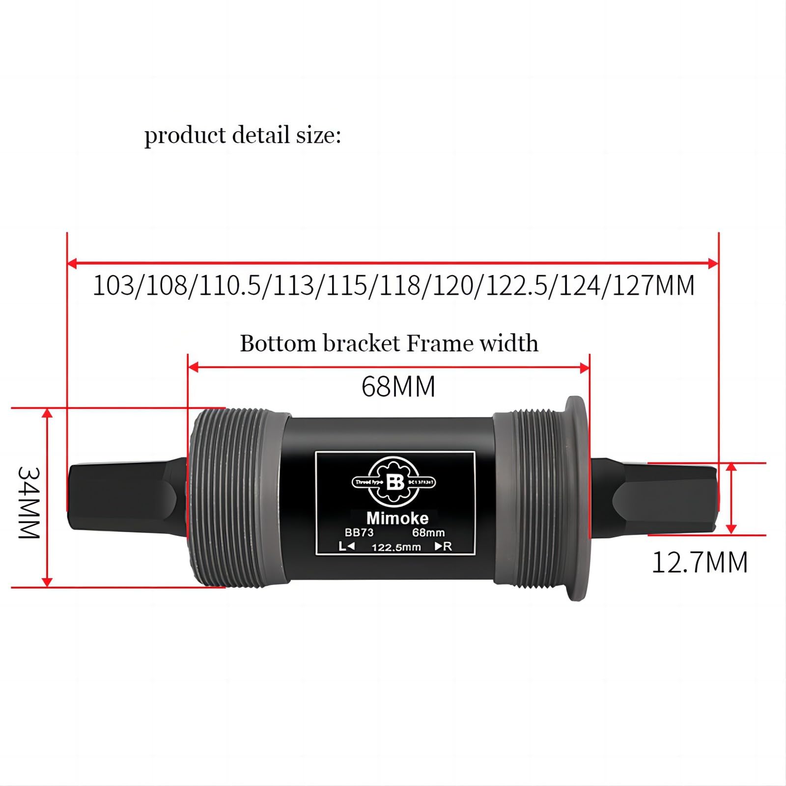 Amazon.com : Mimoke Square Tapered Bottom Bracket BSA Innenlager